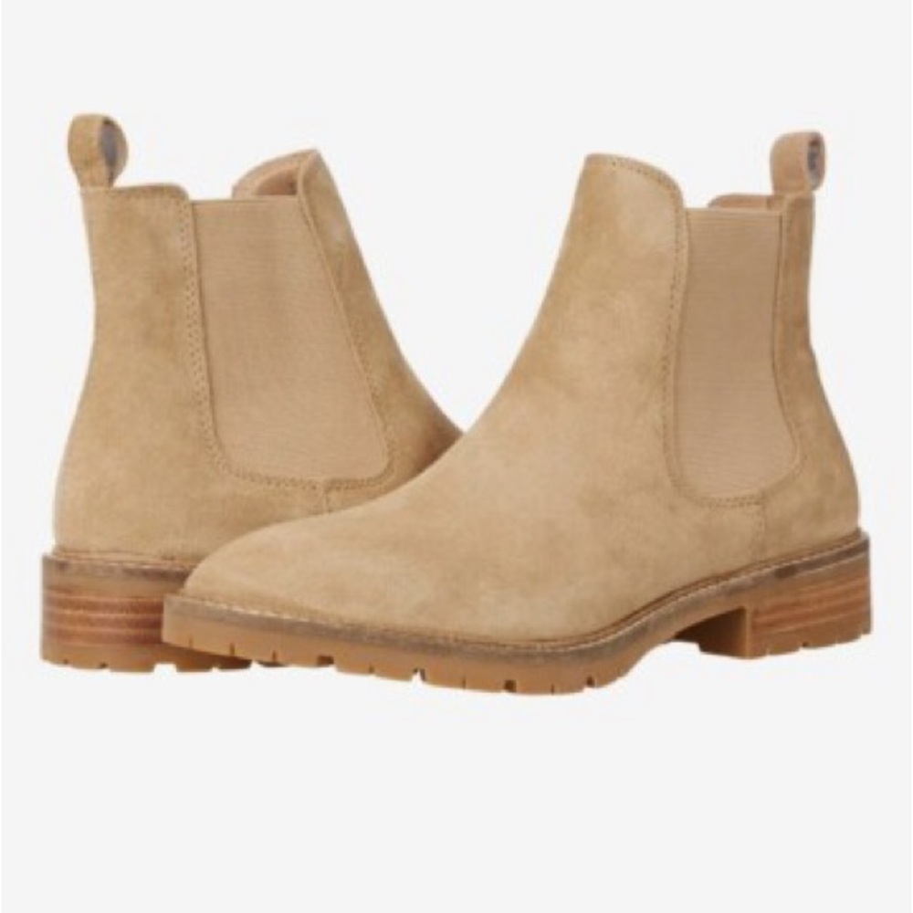 Steve Madden Leopold Chelsea Boots 10 Tan‎ Suede Lug Sole Slip On Gorpcore